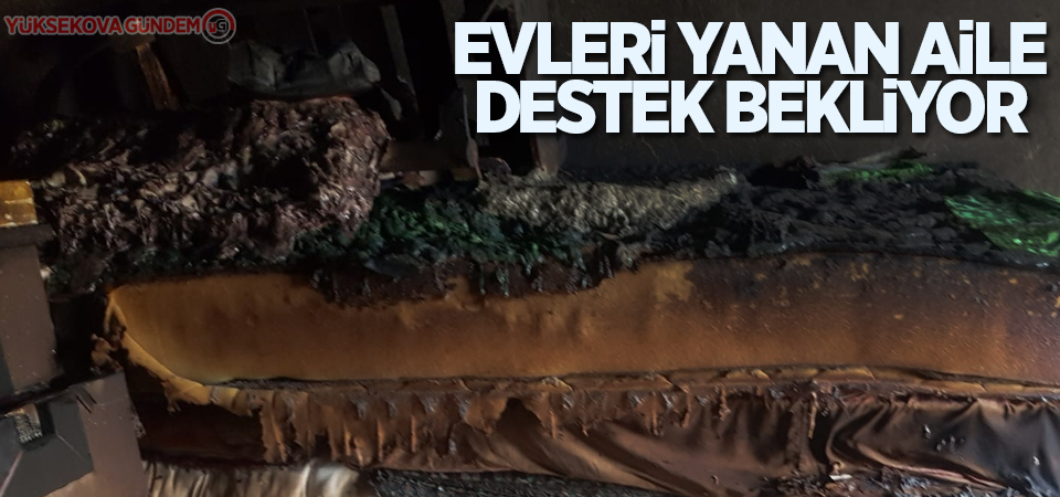 Evleri yanan aile destek bekliyor