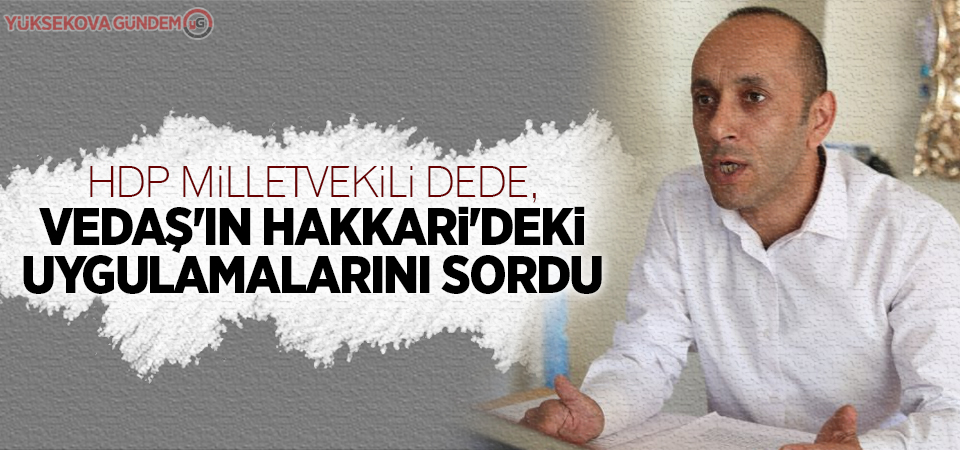 HDP Milletvekili Dede, VEDAŞ'ın Hakkari'deki uygulamalarını sordu