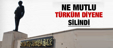 Atatürk anıtındaki yazı değiştirildi
