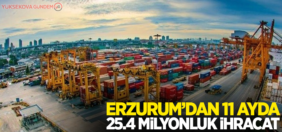 Erzurum’dan 11 ayda 25.4 milyonluk ihracat