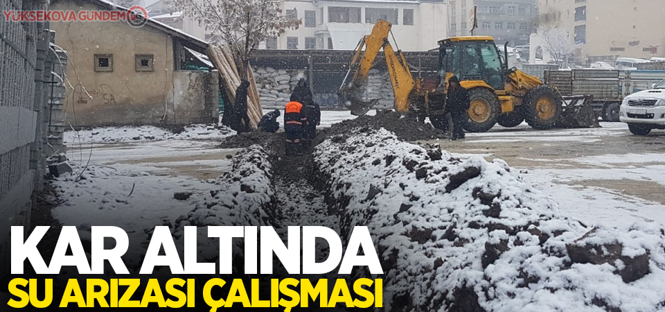 Kar altında su arızası çalışması