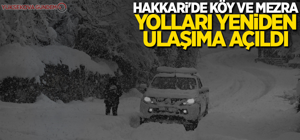 Hakkari'de köy ve mezra yolları yeniden ulaşıma açıldı