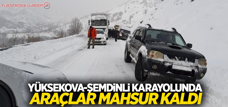 Yüksekova-Şemdinli karayolunda araçlar mahsur kaldı