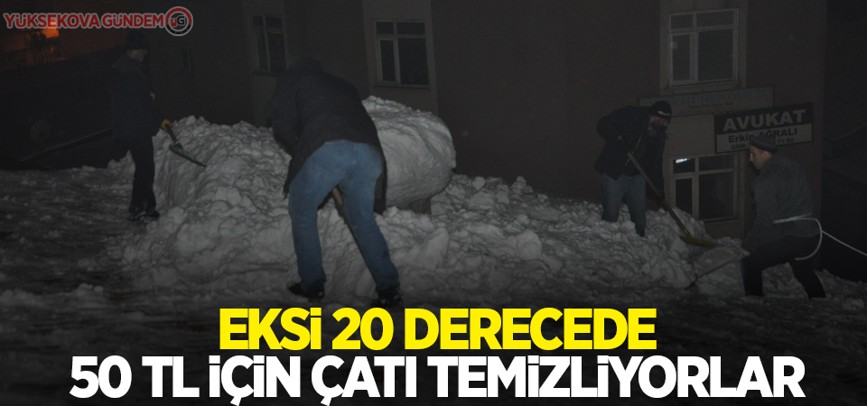 Eksi 20 derecede 50 TL için çatı temizliyorlar