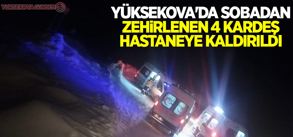 Yüksekova'da sobadan zehirlenen 4 kardeş hastaneye kaldırıldı