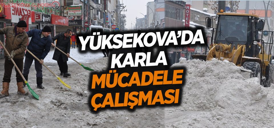 Yüksekova'da karla mücadele çalışması