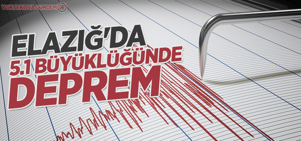 Elazığ'da 5.1 büyüklüğünde deprem meydana geldi