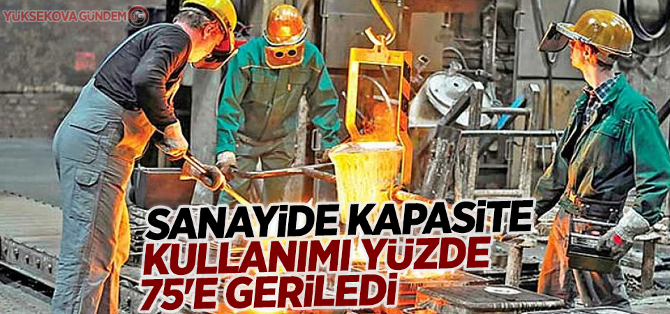 Sanayide kapasite kullanımı yüzde 75'e geriledi