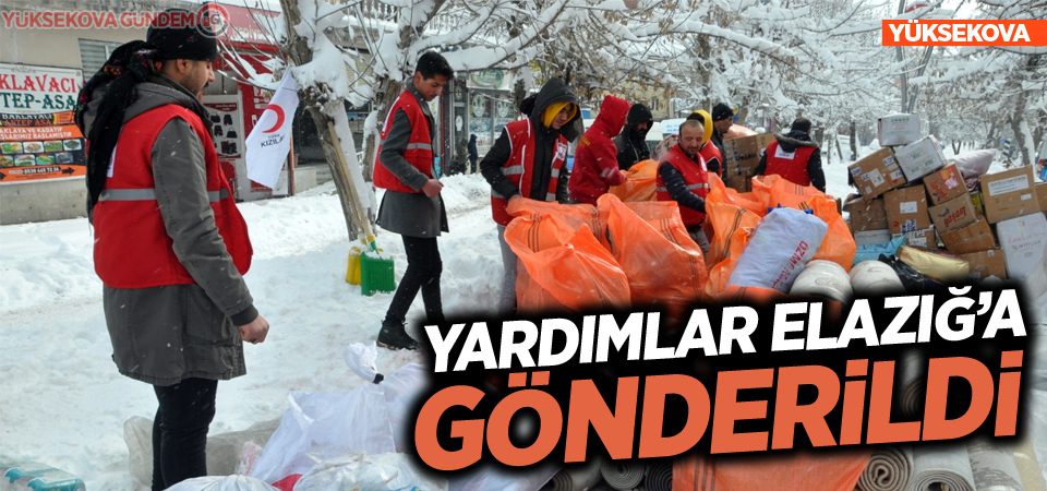 Yüksekova: Yardımlar Elazığ'a gönderildi