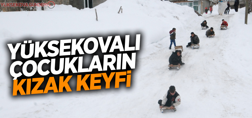 Yüksekovalı çocukların kızak keyfi