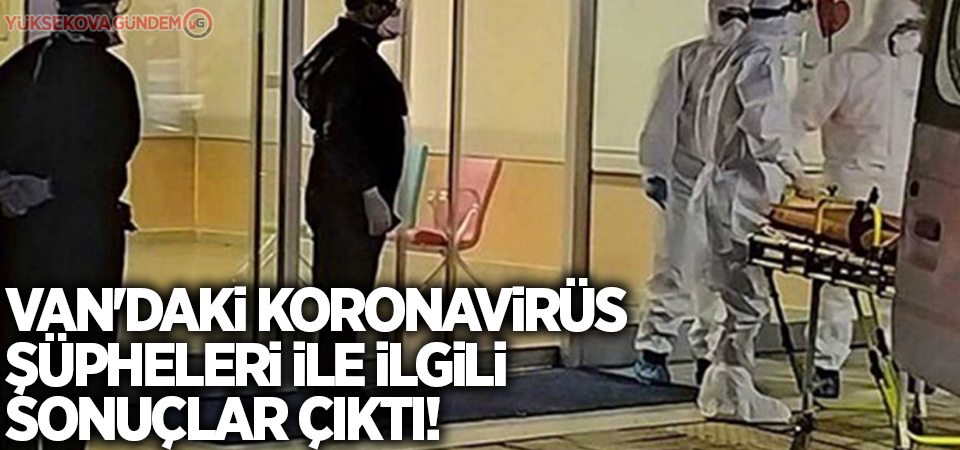 Van'daki koronavirüs şüpheleri ile ilgili sonuçlar çıktı!