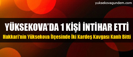 Yüksekovada 1 kişi intihar etti