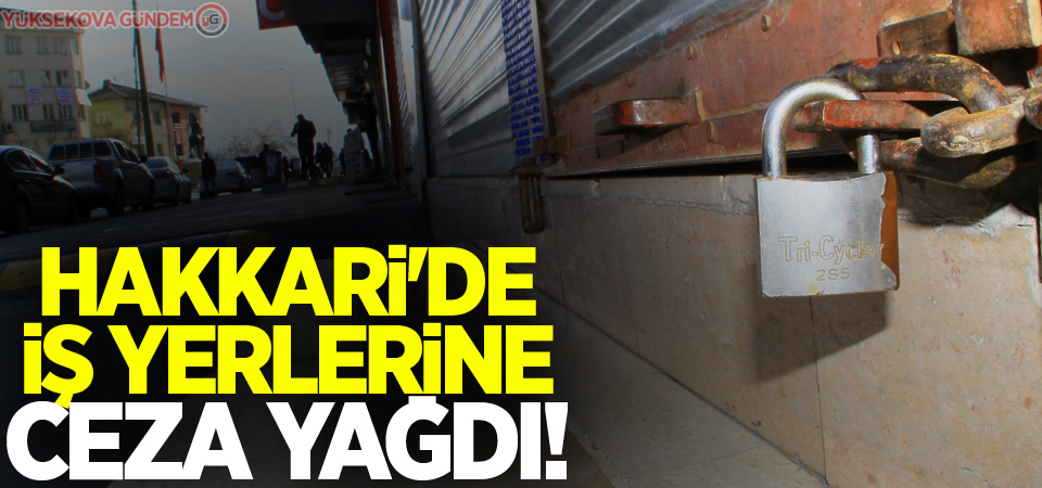 Hakkari'de işyerlerine ceza yağdı