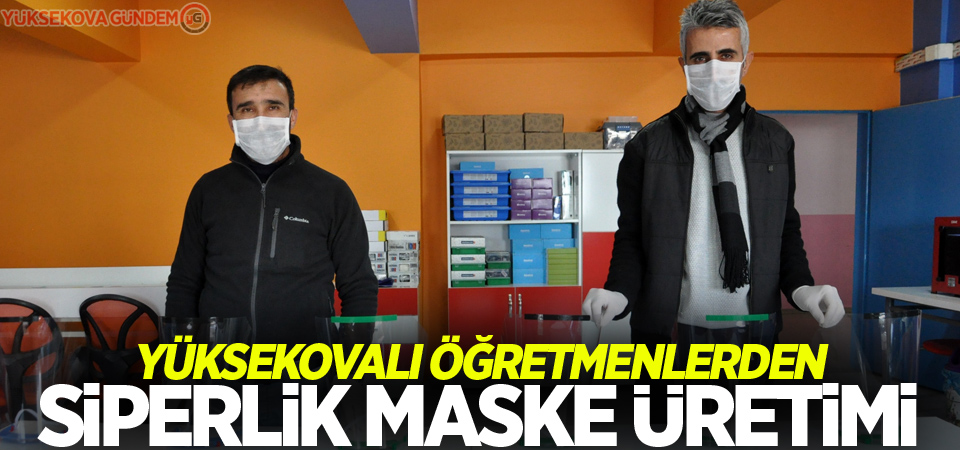 Yüksekovalı öğretmenlerden siperlik maske üretimi