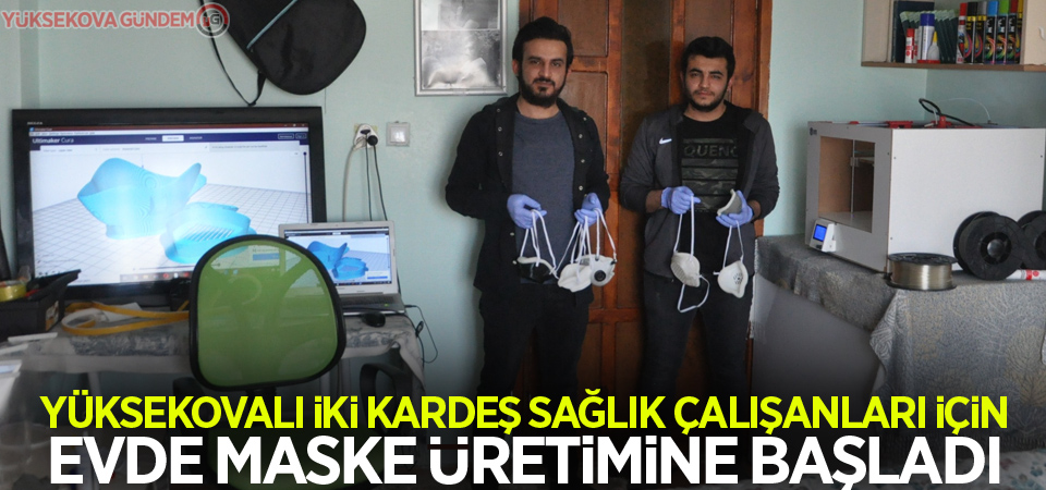 Yüksekovalı iki kardeş sağlık çalışanları için evde maske üretimine başladı