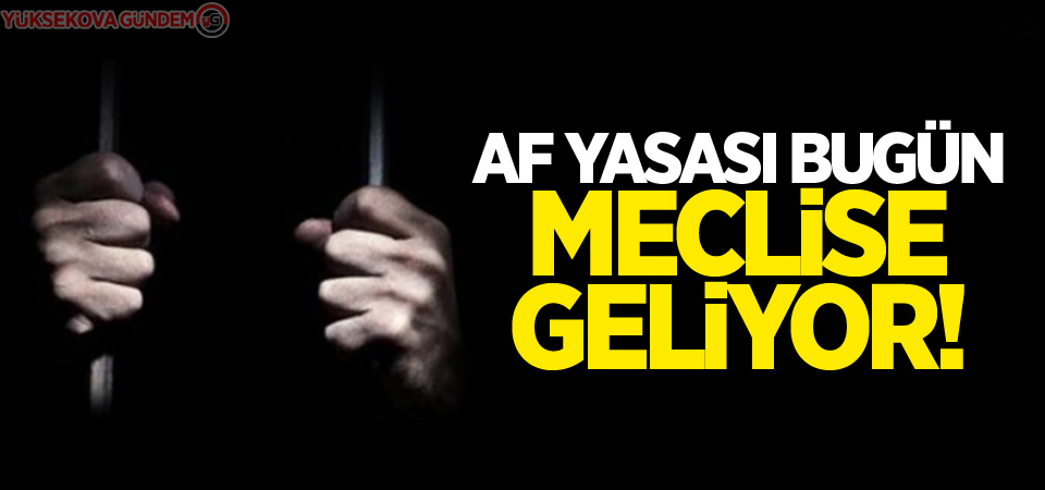 Af yasası bugün meclise geliyor!