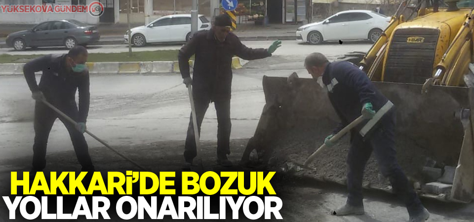 Hakkari’de bozuk yollar onarılıyor