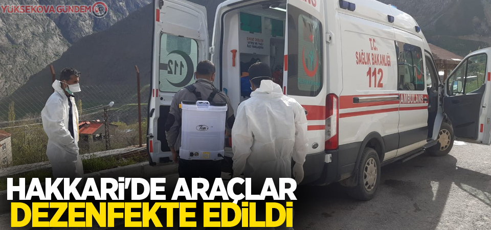 Hakkari'de araçlar dezenfekte edildi