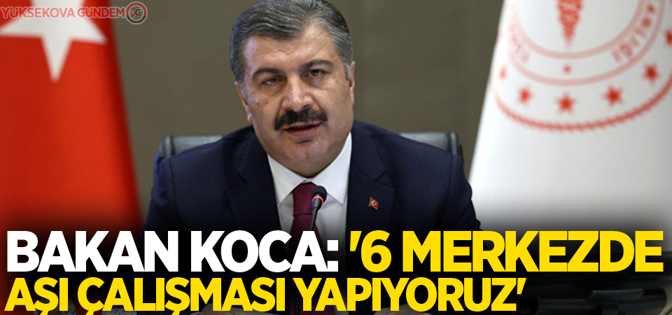 Sağlık Bakanı Koca: '6 merkezde Covid-19 aşı çalışması yapıyoruz'