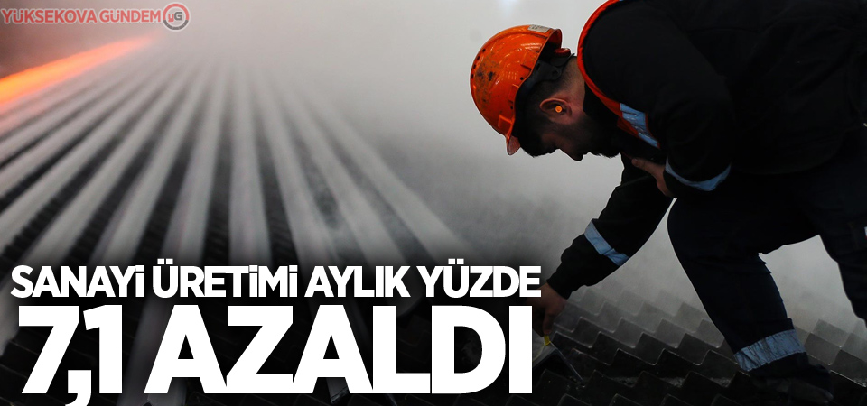 Sanayi üretimi aylık yüzde 7,1 azaldı