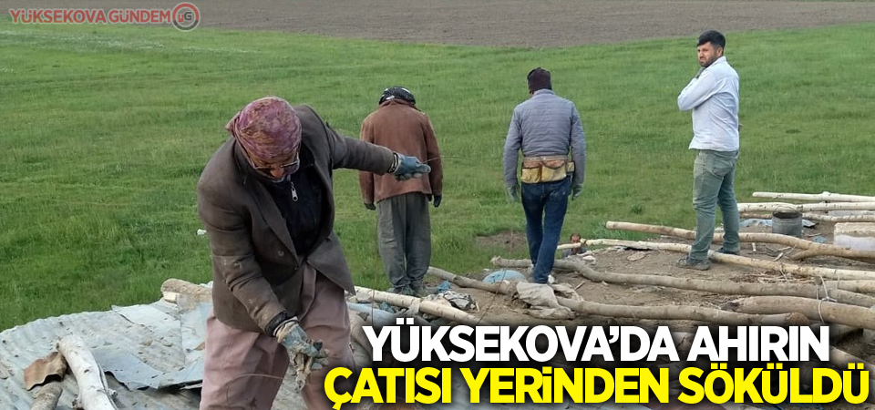 Yüksekova’da ahırın çatısı yerinden söküldü