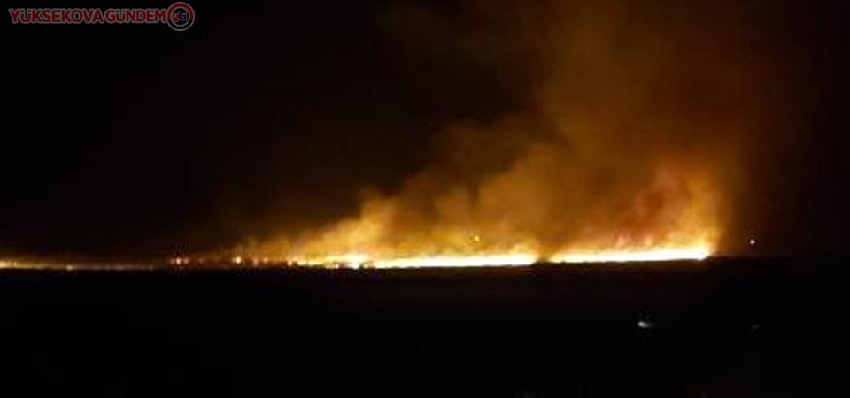 Yüksekova'da Nehil Sazlığı alev alev yanıyor