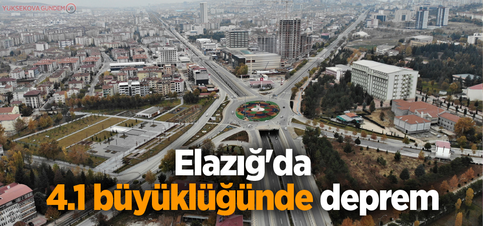 Elazığ'da 4.1 büyüklüğünde deprem meydana geldi