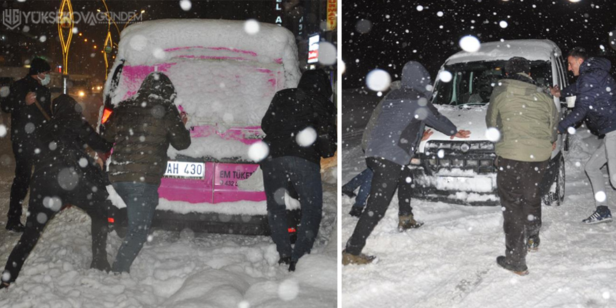 Yüksekova'da yoğun kar yağışı ulaşımda aksamalara neden oldu