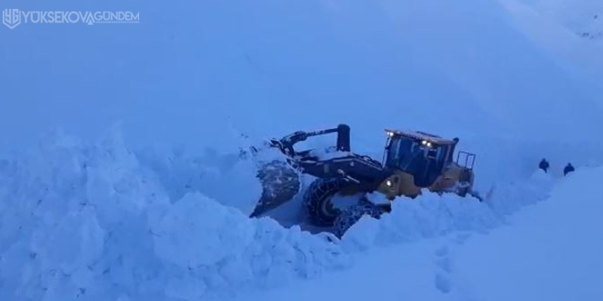 Şemdinli'de karla mücadele çalışması