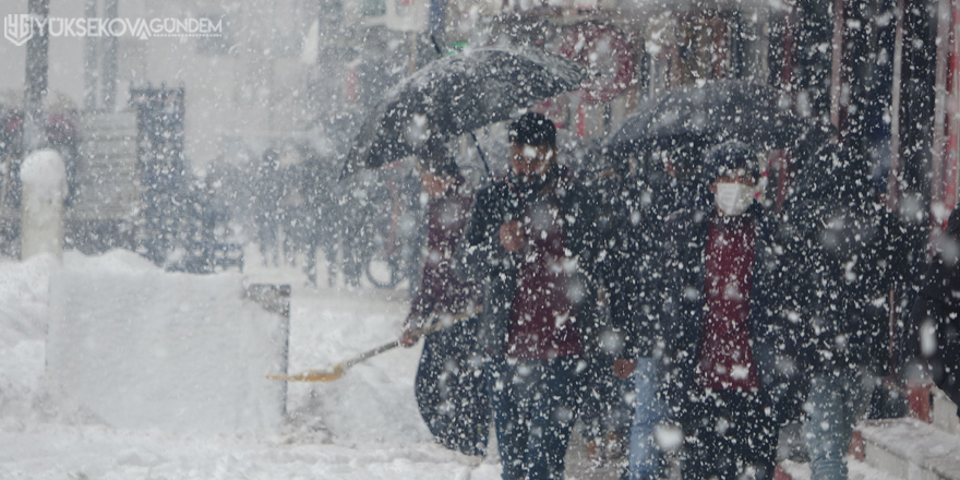 Yüksekova'da sabah başlayan kar yağışı etkili oluyor