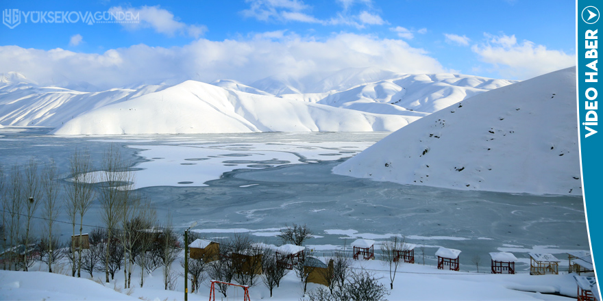 Yüksekova'da Dilimli Barajı tamamen dondu