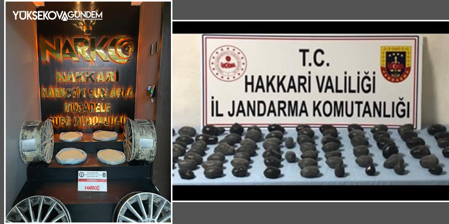 Hakkari’de 12 kilo, Derecik'te 10 kilo 500 gram eroin ele geçirildi