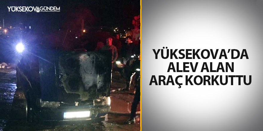 Yüksekova’da alev alan araç korkuttu