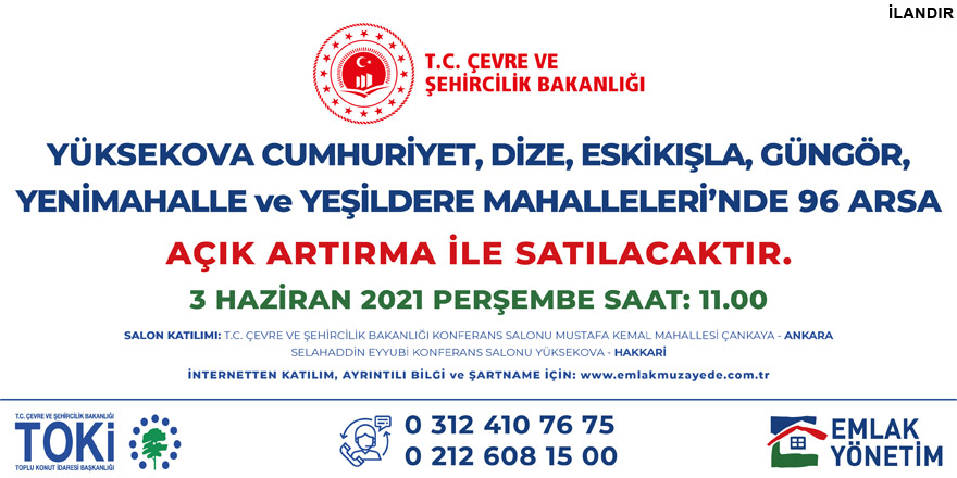 T.C. Çevre ve Şehircilik Bakanlığından yatırım fırsatı