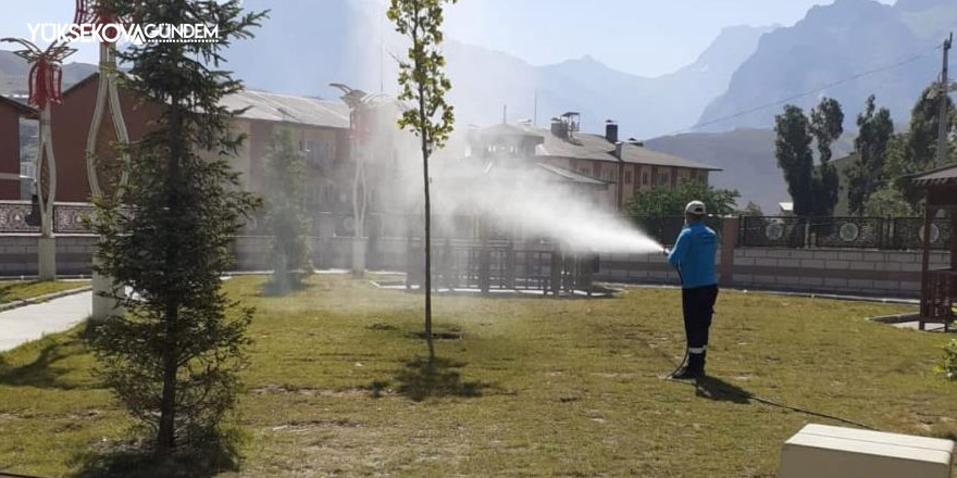 Hakkari’de park ve bahçeler ilaçlandı