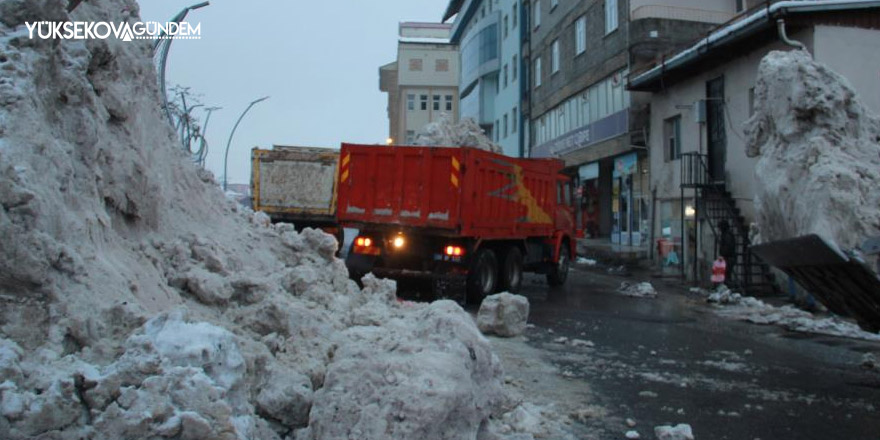 Hakkari'de iki günde 500 kamyon kar taşındı