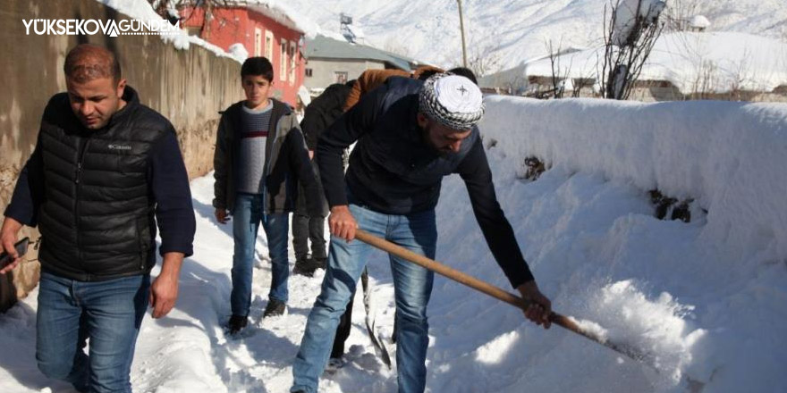 Köylerde imece usulü karla mücadele çalışmaları