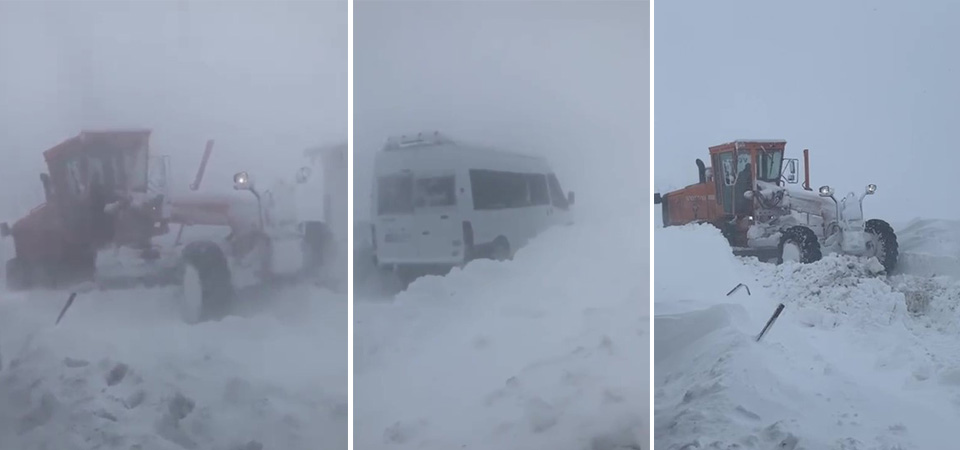 Yoğun Kar Yağışı Şemdinli - Derecik Karayolunu Kapattı