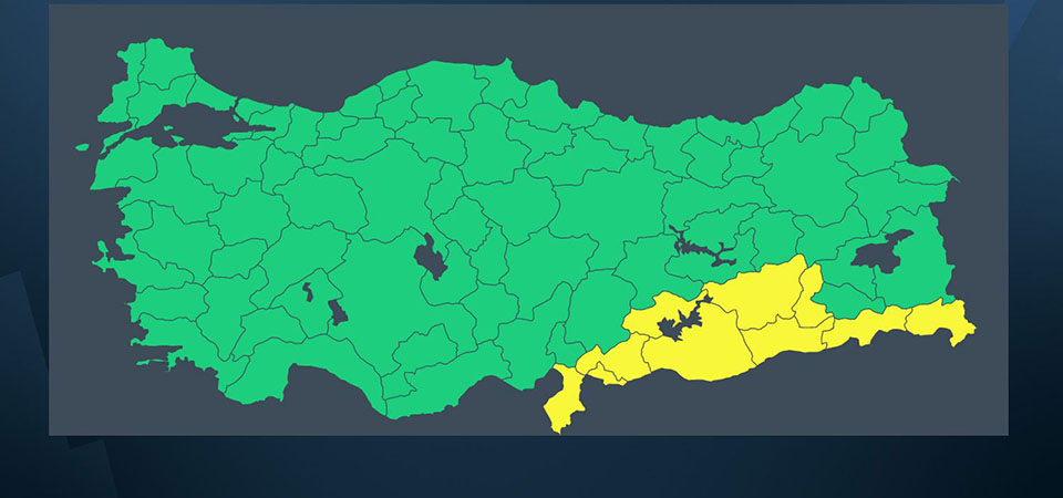 Meteoroloji'den Hakkari dahil 10 kent için sarı uyarı