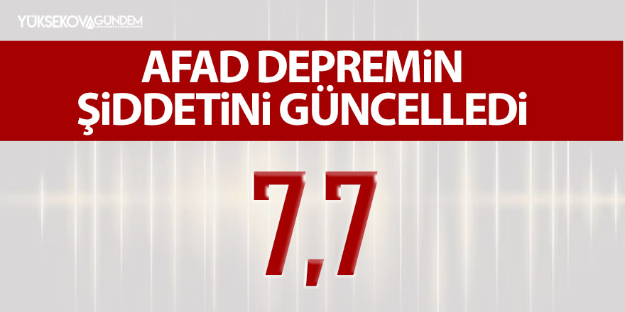 AFAD depremin büyüklüğünü güncelledi: 7,7