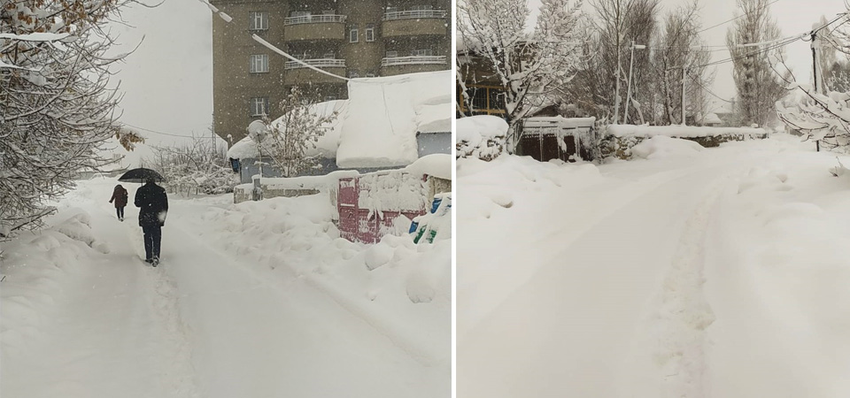 Yüksekova'da Kar Esareti Devam Ediyor