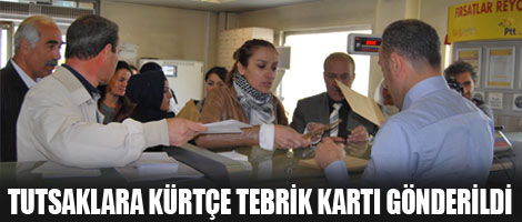 Kurdi-Der'den tutsaklara Kürtçe kart