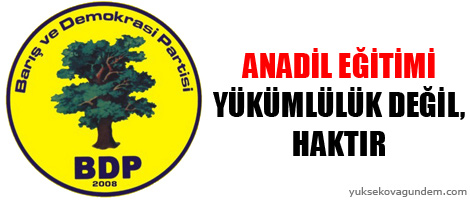 BDP: Anadil eğitimi yükümlülük değil, haktır
