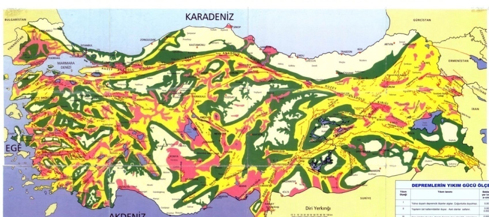 Prof. Dr. Övgün Ahmet Ercan Deprem haritası paylaştı
