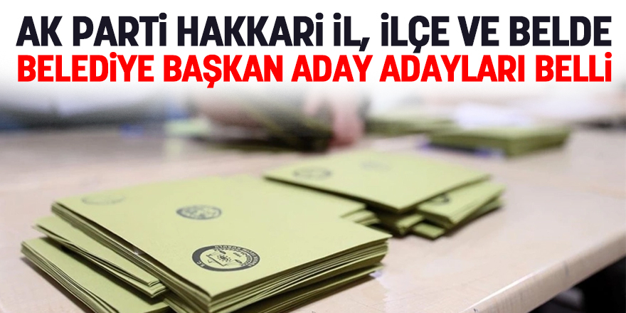 AK Parti Hakkari il, ilçe ve belde belediye başkan aday adayları belli oldu!