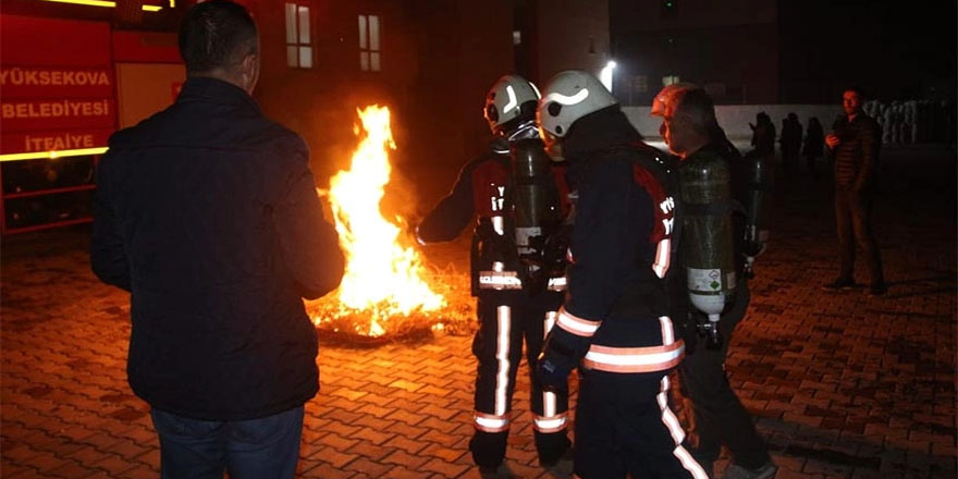 Yüksekova'da yangın tatbikatı yapıldı