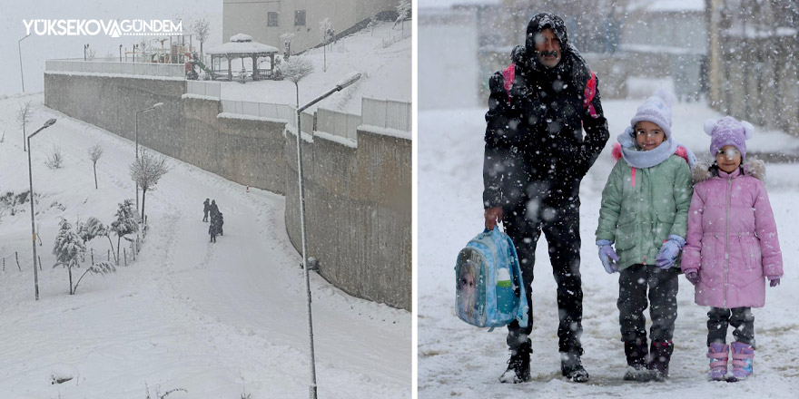 Yüksekova'da kar yağışı etkisini sürdürüyor