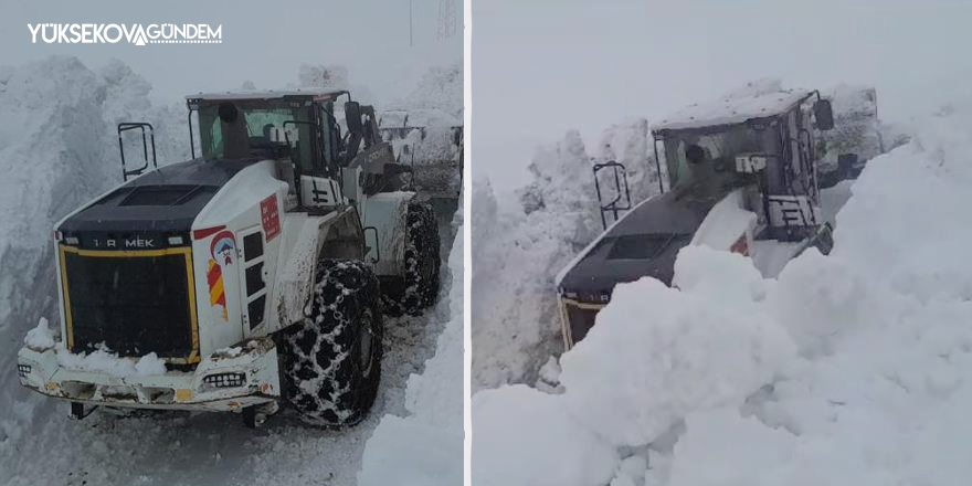 Yüksekova'da kar kalınlığı 5 metreyi buldu: İş makinaları adeta kara gömüldü