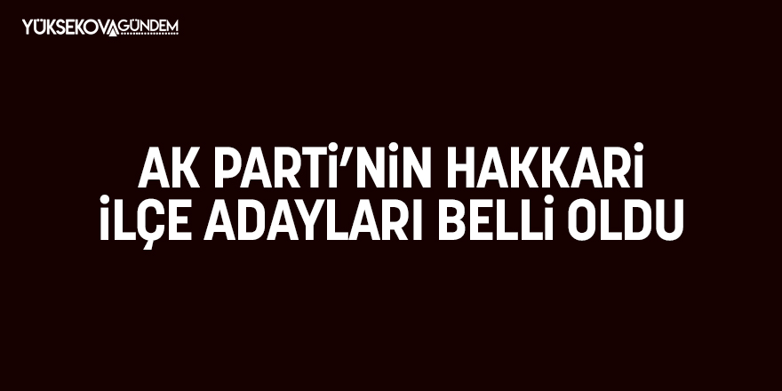 Ak Parti'nin Hakkari ilçe adayları belli oldu