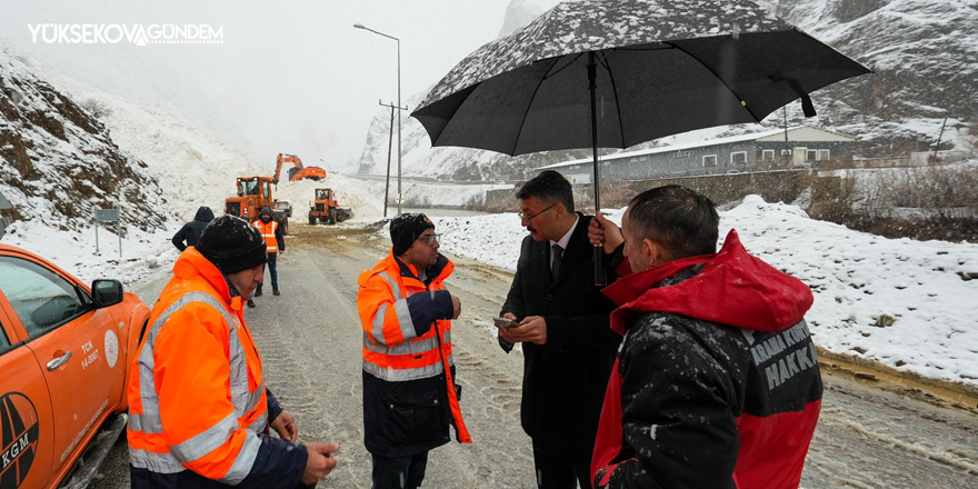 Hakkari Valisi Çelik, Çığ bölgesinde incelemelerde bulundu